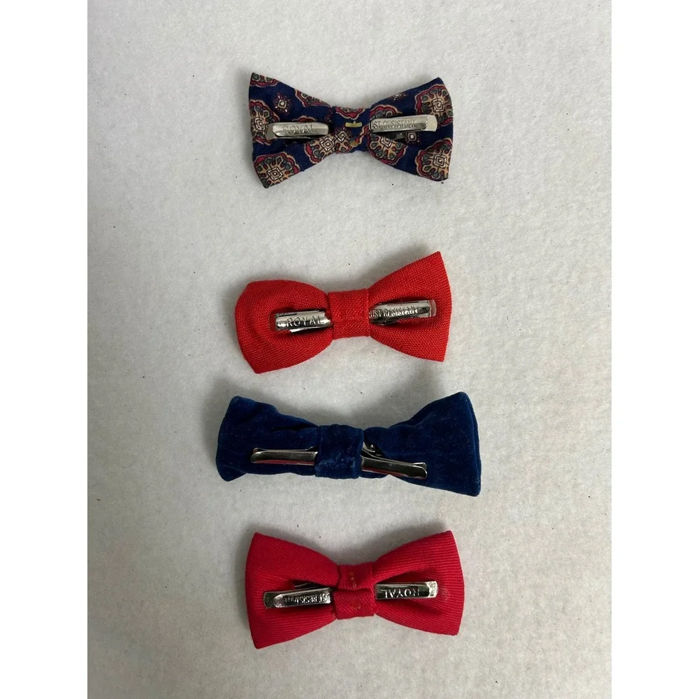 Westerncore Royal Kids OS‎ Red Navy Cowboy Print Necktie and 4 Bow Tie Set